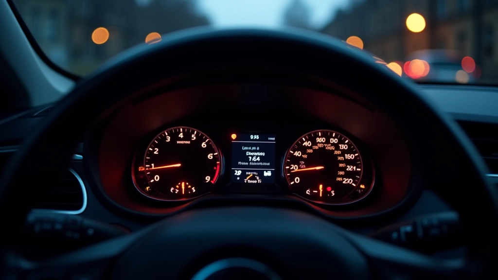 Automobilyje LED apšvietimas ir aiškus prietaisų skydelis su didelėmis skaičiais