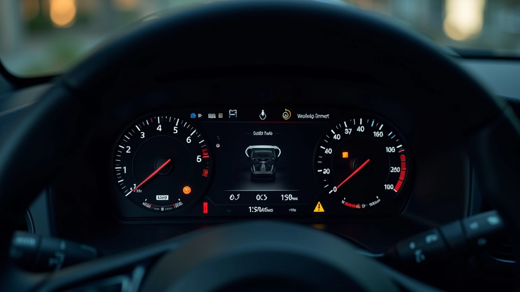 Automobilio saugos sistemos demonstracija su šviesomis indikatoriais