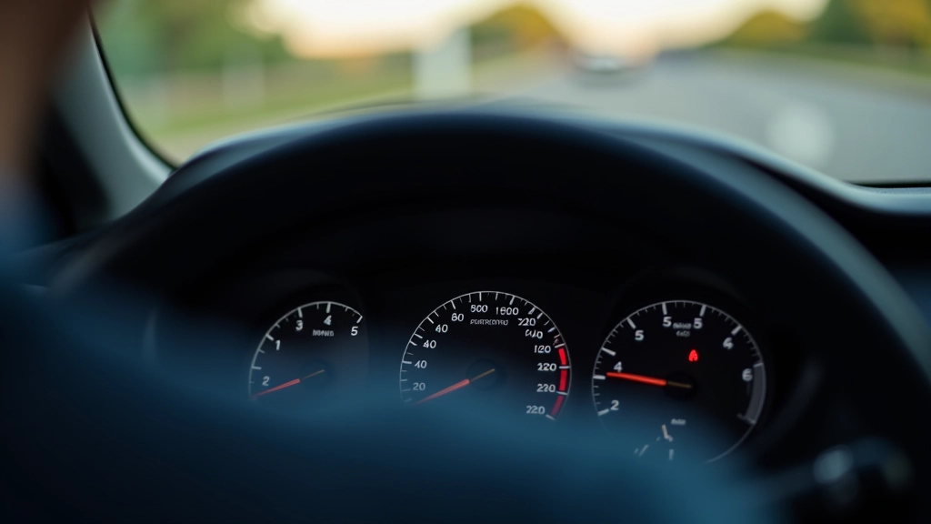 Automobilio prietaisų skydelis su šviečiančiais indikatoriais